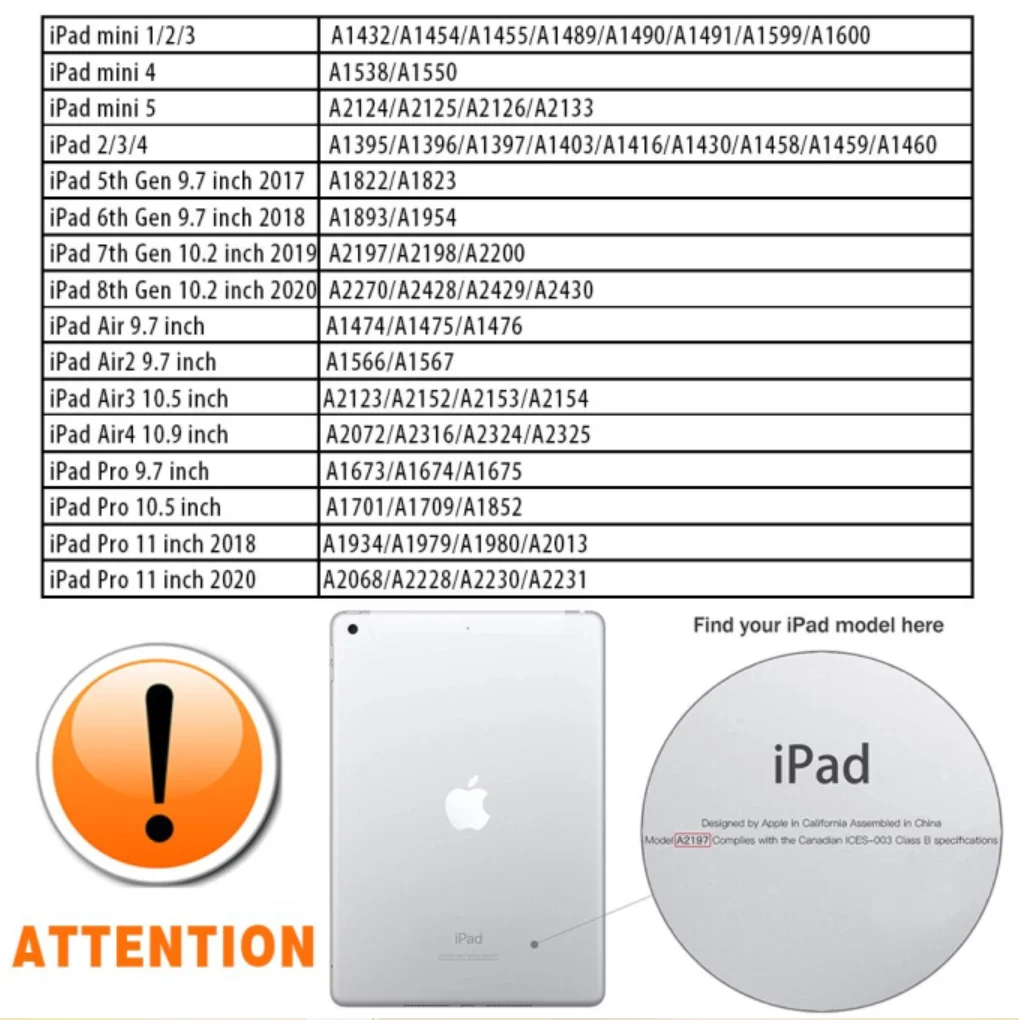 Чехол для планшета Apple Ipad 8/iPad Pro 11/IPad 2/3/4/ IPad Air 4/2/3/IPad Mini 1/2/3/4/5/iPad противоударный