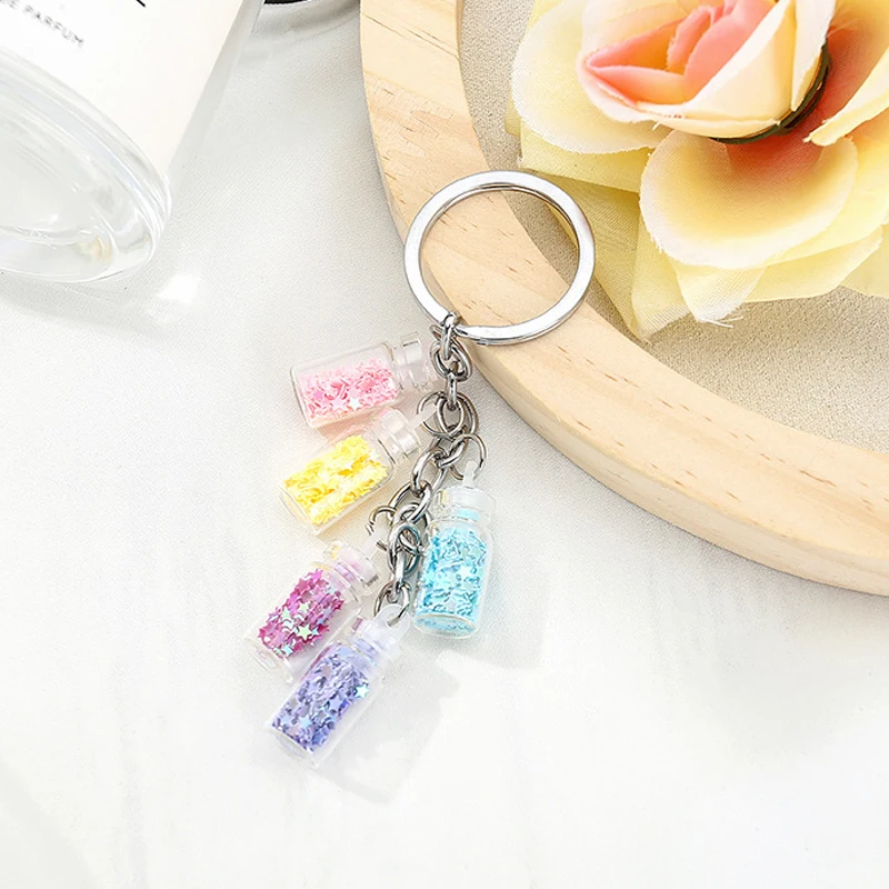 Женский красочный брелок для ключей украшение в виде флакона сумка девочек