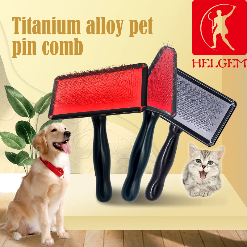 

HELGEM Pet Grooming Needle Comb Shedding Hair Remove Brush Tool Dog Hair Remover Rake Comb Pet Beauty Supplies