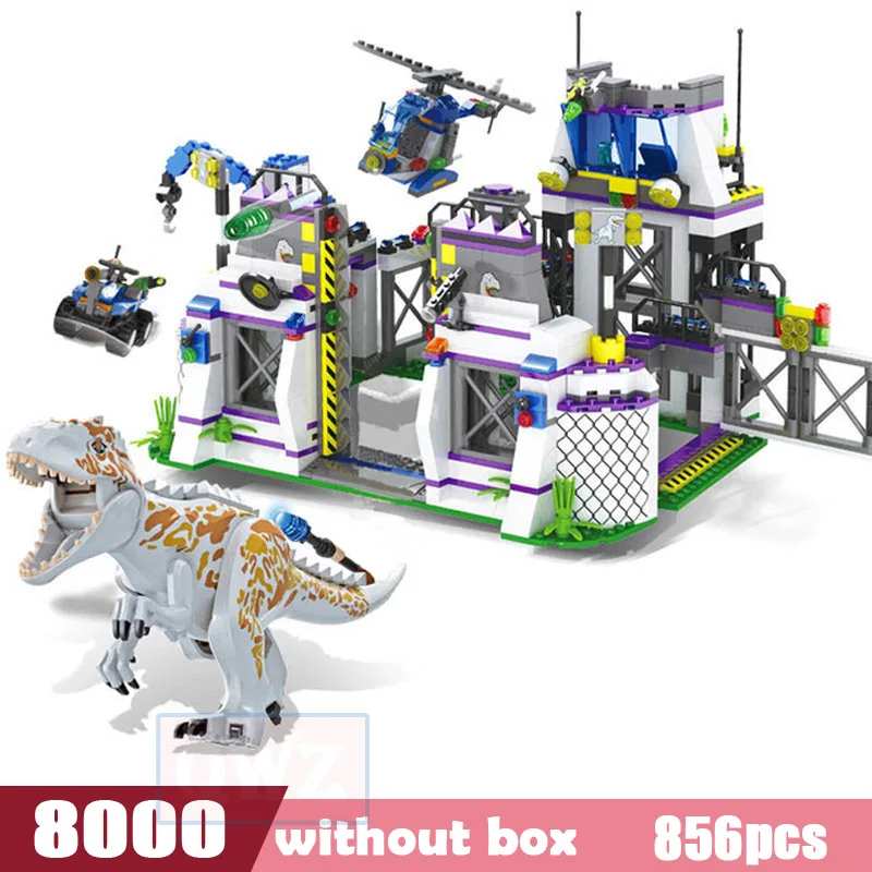 Набор Jurassic World из 4 парков, 3 игрушек динозавров, конструктора блоков T-Rex, детских игрушек для мальчиков Owen и Pteranodon.