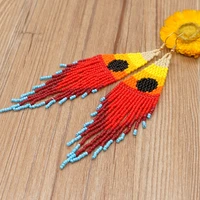 go2boho native style miyuki beaded earrings for women jewelry sunrise pattern tassel ear rings handmade beautiful pendientes