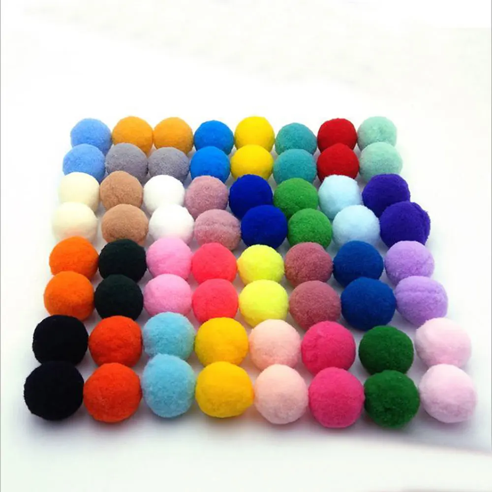 100 400 шт./лот смешанные мягкие круглые помпоны шарики пушистые Помпоны для детей DIY