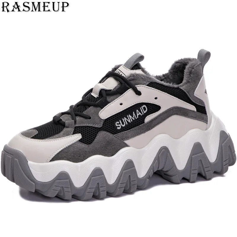 Женские кроссовки на платформе RASNEUP повседневные бархатные массивной для осени и