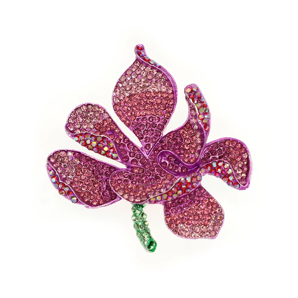 Элегантный цвет-розовое золото/серебро/темно-фиолетовый/фуксия Орхидея цветок