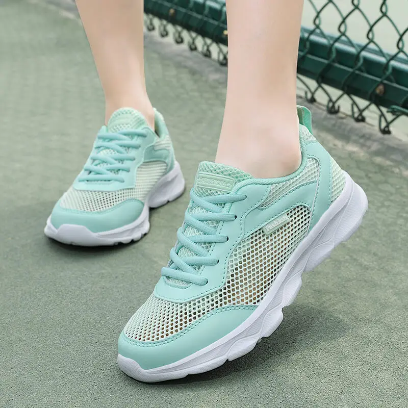 

Women's Shoes 2021 Spring and Summer New Mesh Breathable Sports Shoes Soft Sole Leisure Running Shoes Light Mesh Shoes Fashion
