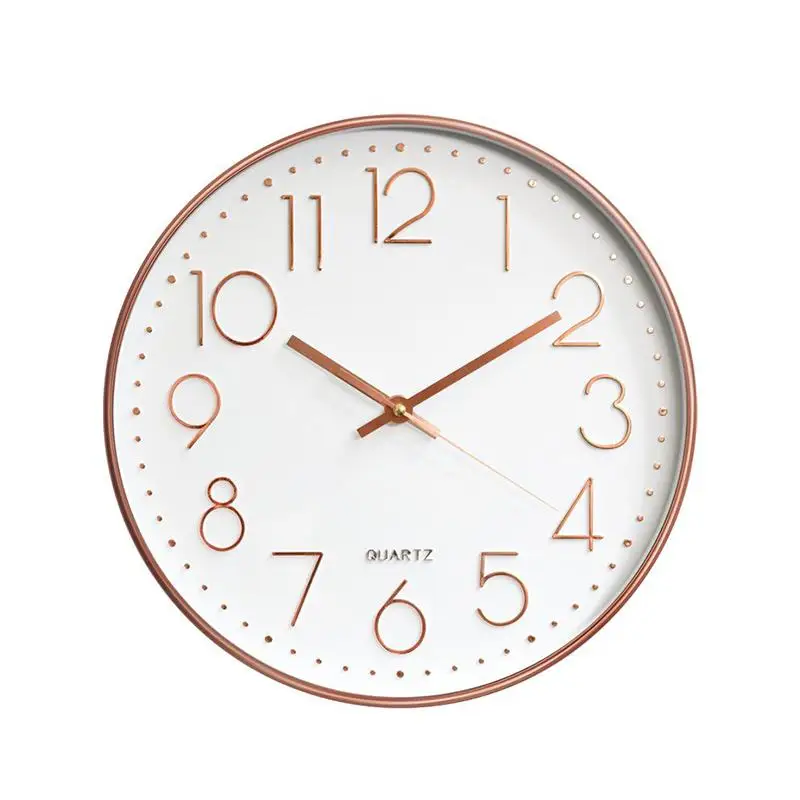 Круглые Настенные часы в европейском стиле серебристые кварцевые украшения для