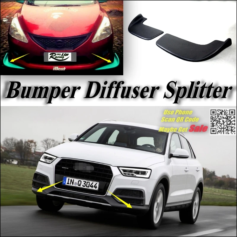 Car Splitter Diffuser Bumper Canard Lip For Audi Q3 SQ3 Tuning Body Kit / Front Deflector Fin Chin Reduce Tune Look |
