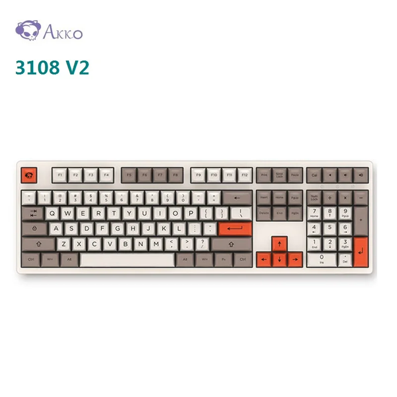 Оригинальная AKKO 3108 V2 ретро игровая механическая клавиатура SA Шариковая крышка 108
