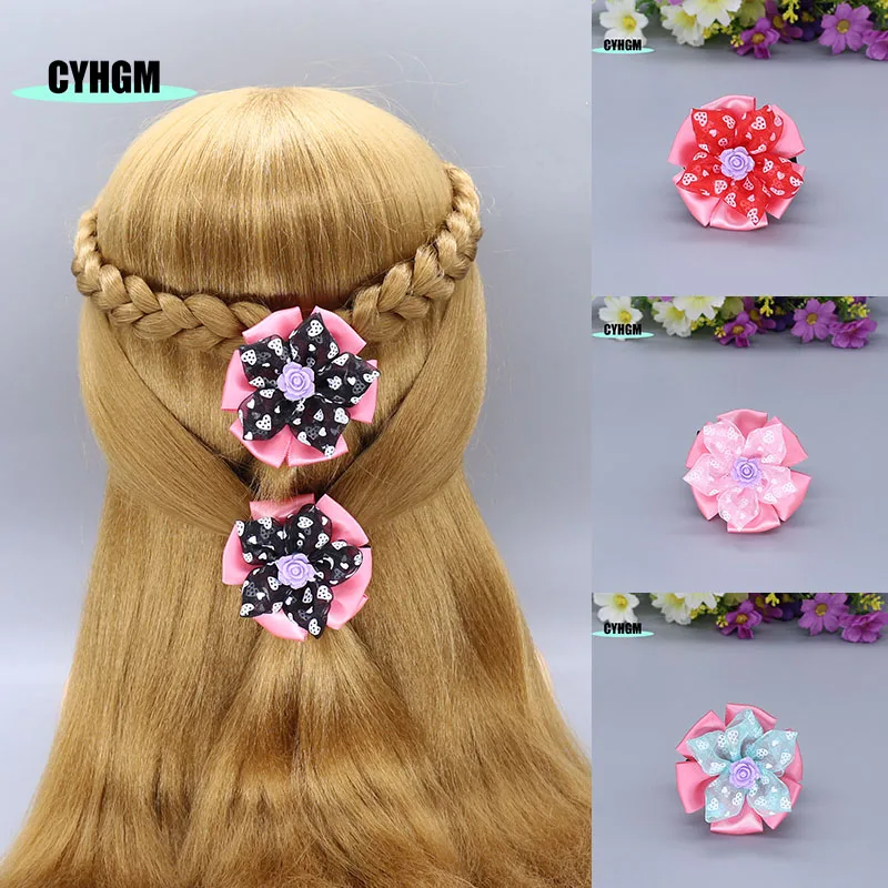 

wholesale new ribbon hair clips for girls silk kawaii hairpins cute spinki do wlosow Barrettes hair accessories S05-1