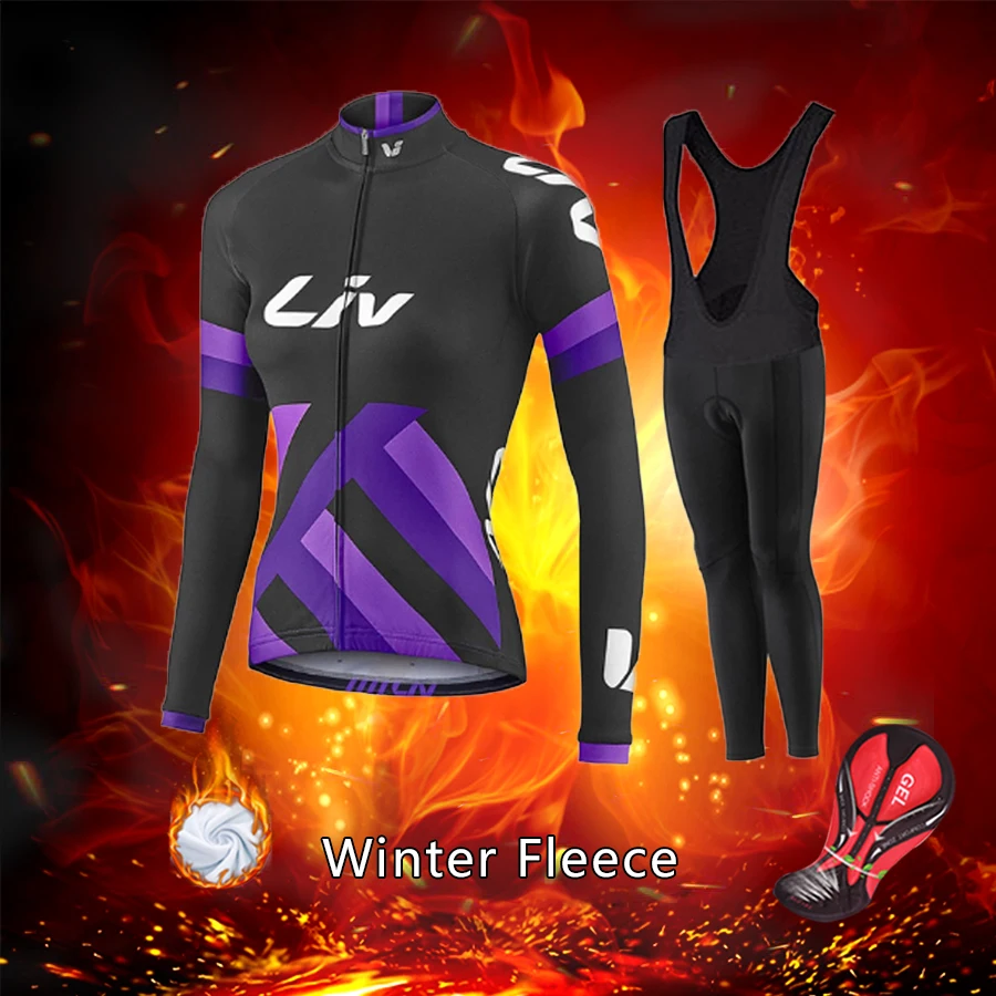 

2022 Winter Bicycle Dress Women Warm Cycling Jersey Set Thermal Fleece Road Bike Clothing Female Uniform MTB Body Suit Clothes