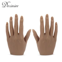 silicone nail training practice hand flexible bendable practice hand with nails fake nail mannequin lifelike single hand model