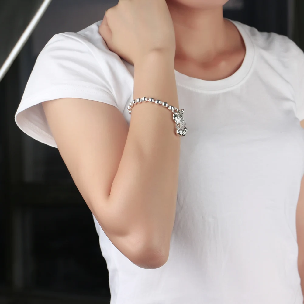 Женский браслет из серебра 925 пробы с подвеской в виде китайского замка|bracelets