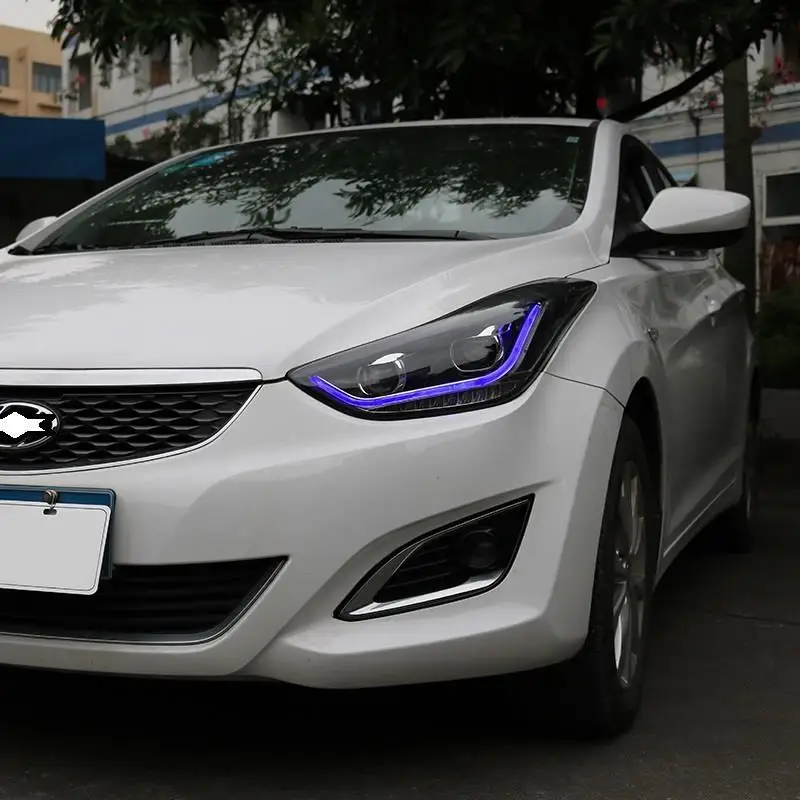 Автомобильные Внешние Luces Neblineros Para Автомобильные светодиодные Drl фары Задние Автомобильные фары в сборе 12 13 14 15 для hyundai Elantra