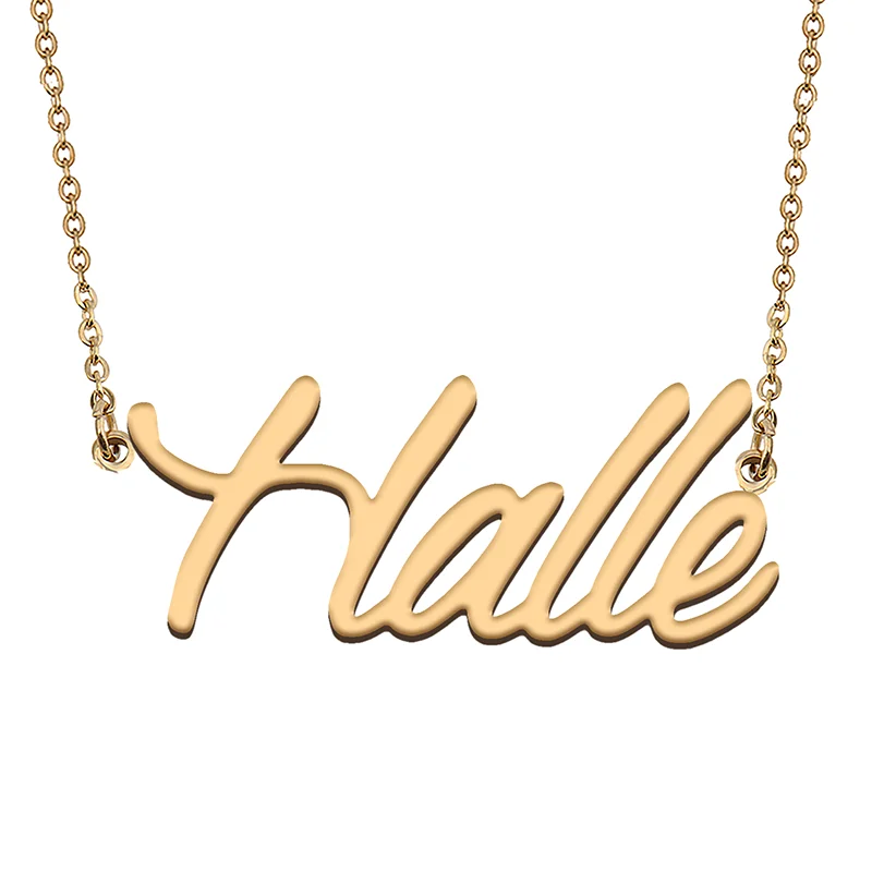 Halle Custom Name Necklace Customized Pendant Choker Personalized Jewelry Gift for Women Girls Friend Christmas Present