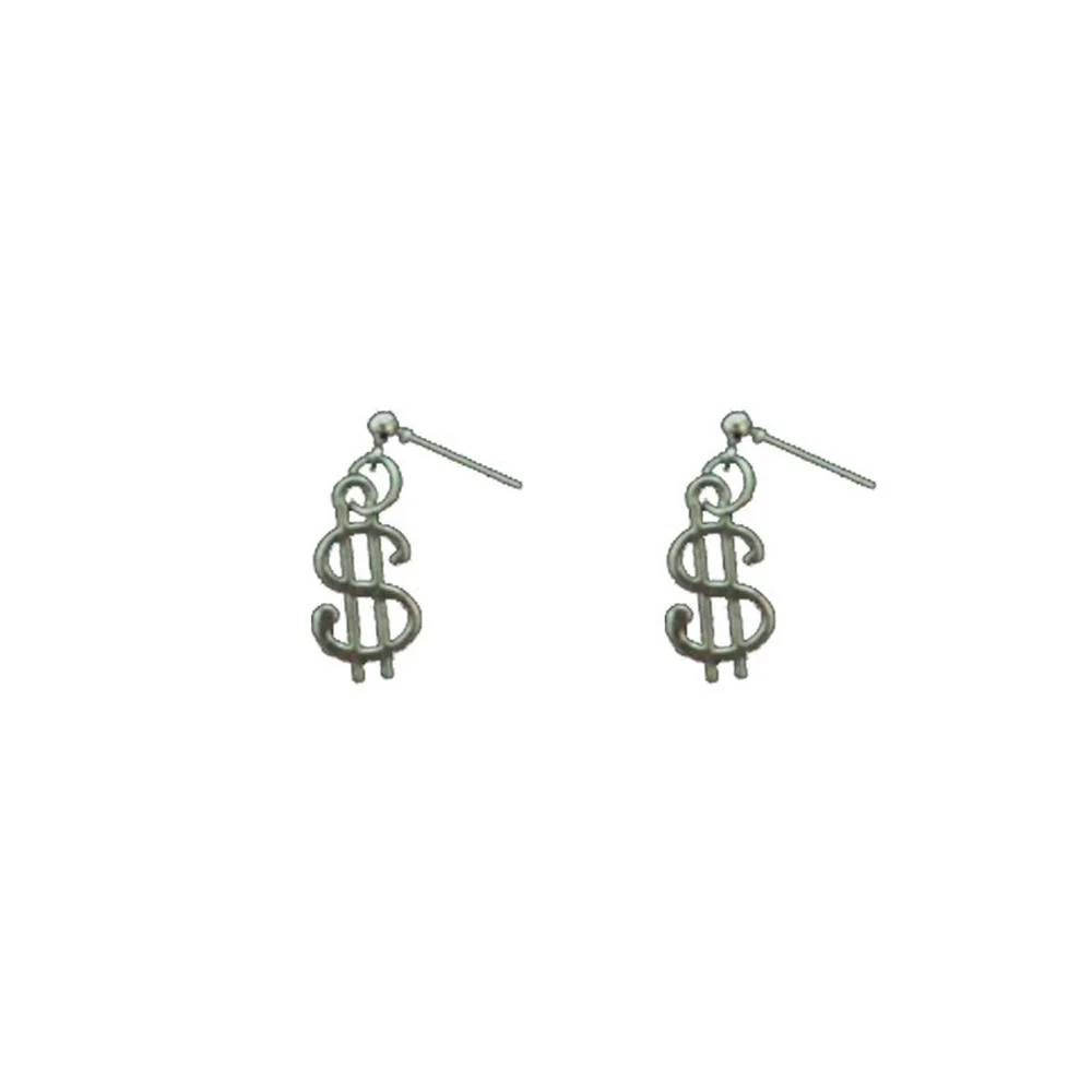 

Korean Fashion Pierced Earrings 2021 Trend New Retro Dollar Coin Fun Stud Earrings for Women Creative Grunge Jewelry Wholesale