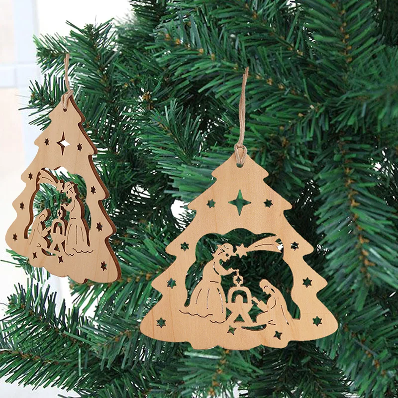 10 шт. натуральное дерево с веревкой 2 м подвеска на рождественскую елку подвесное