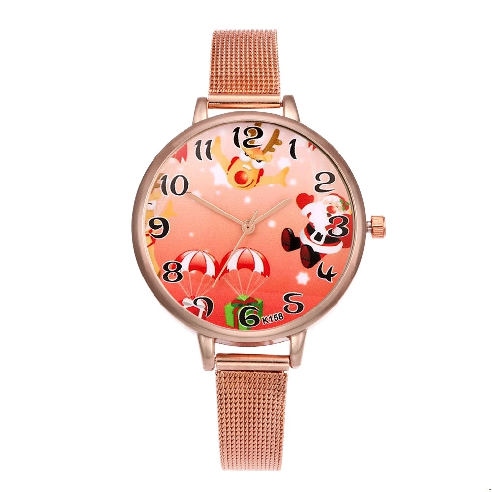 

Children Quartz Watch Girl Rose Gold Alloy Strap Cartoon Christmas Gift Digital Pattern Alloy Dial Kids Watches Boy Clock Womens