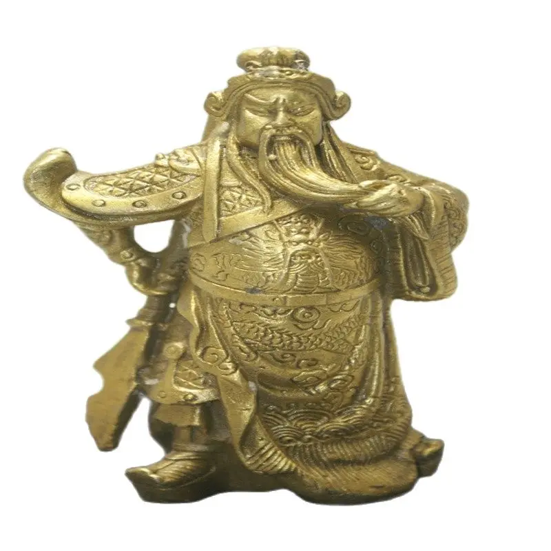 Fine Old Chinese Unique Copper Carved GuanGong Statue