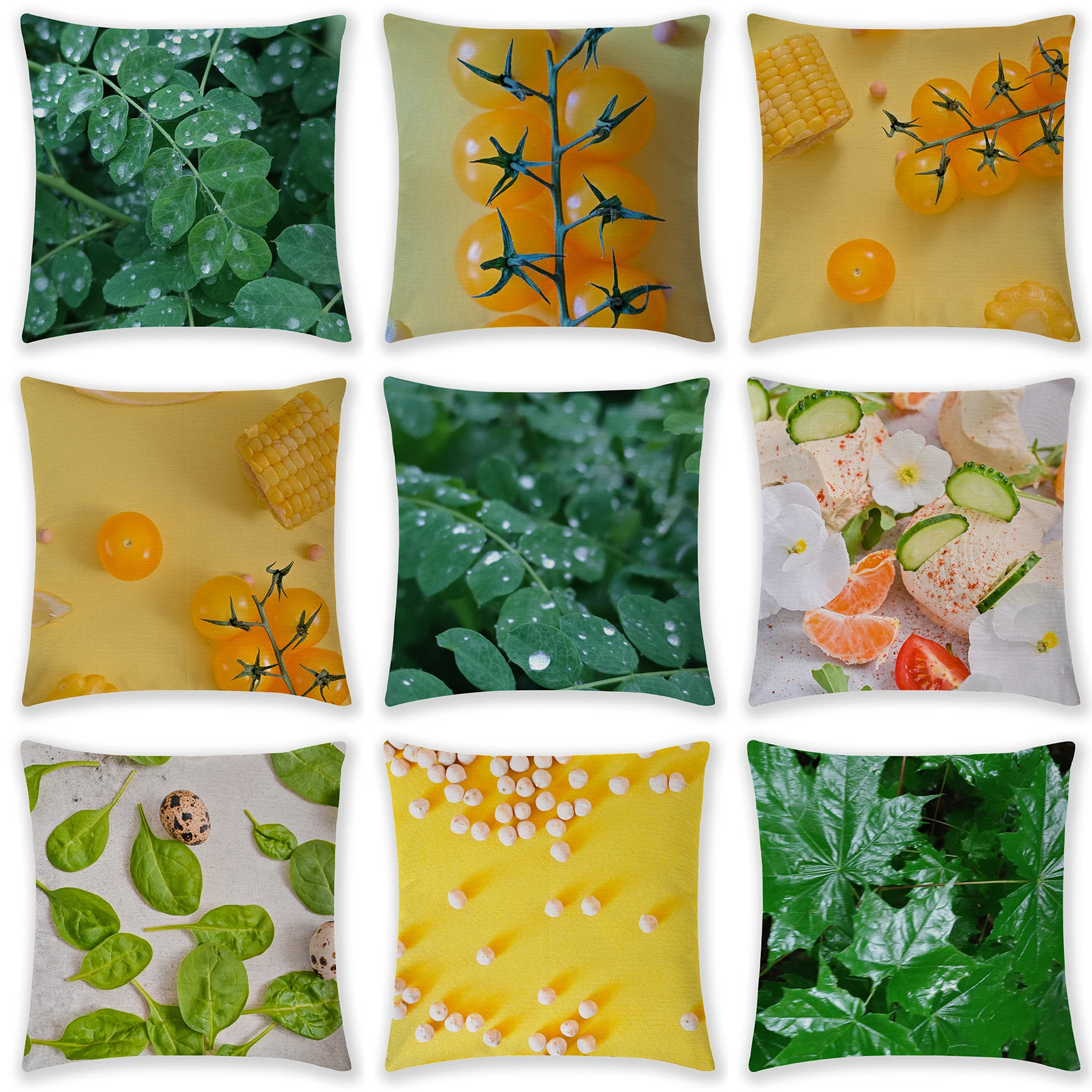 

Ywzn capa de travesseiro de plantas tropicais, fronhas decorativas de poliéster, folhas verdes, capa de travesseiro de lance, al