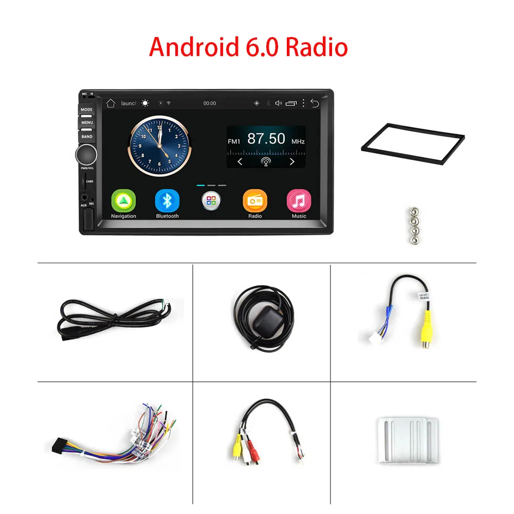 Hikity 7 дюймов Android автомобильный Радио gps навигация 2 Din универсальный RDS автомобильный мультимедийный плеер Зеркало Ссылка Авторадио Поддержка камеры - Цвет: Only Radio