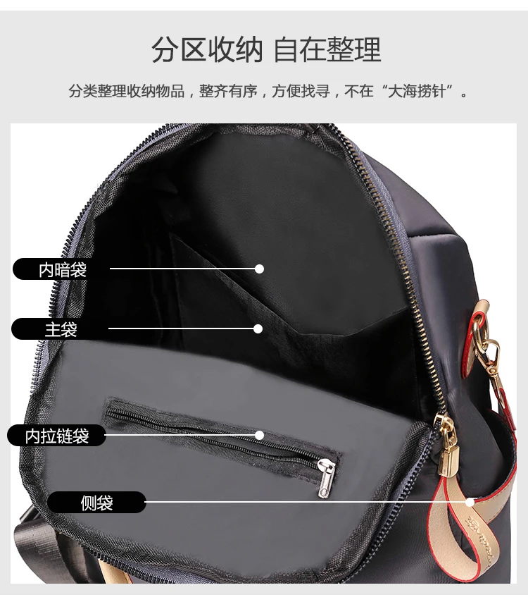 

Simple fashion women's handbag safety bag backpack waterproof shoulder bag Oxford durable handbag travel bag