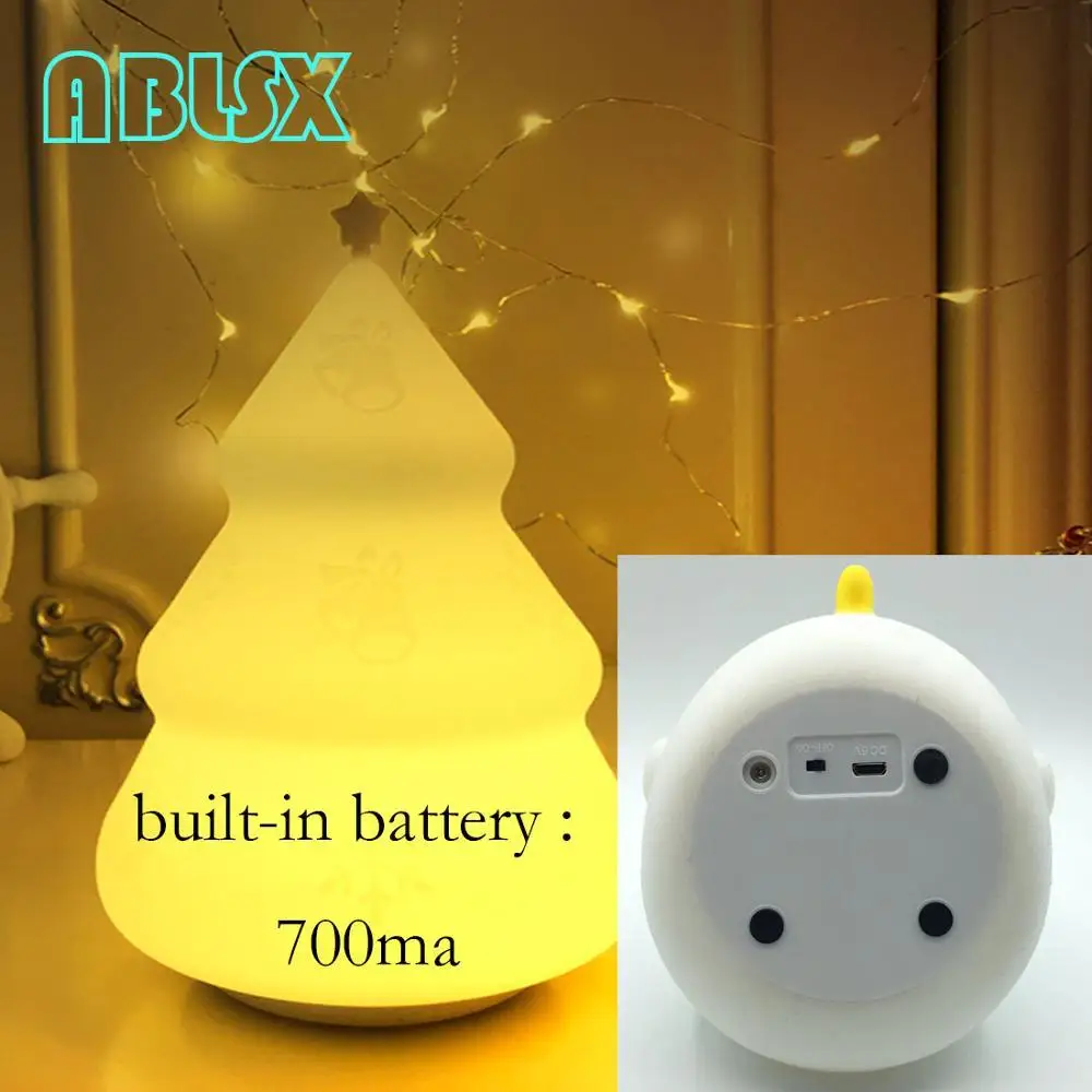 Christmas Tree-USB Милый ночник с пандой для детей, 7 цветов, измененный ночник, Санта-Клаус, детский usb-зарядка для спальни, рождественские подарки - Испускаемый цвет: Christmas Tree-USB