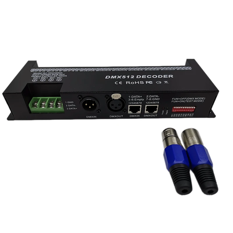 

30-канальный RGB DMX512 декодер, светодиодный регулятор полосы, 60 А DMX, диммер, Входная деталь, 30CH DMX декодер, управление светильник