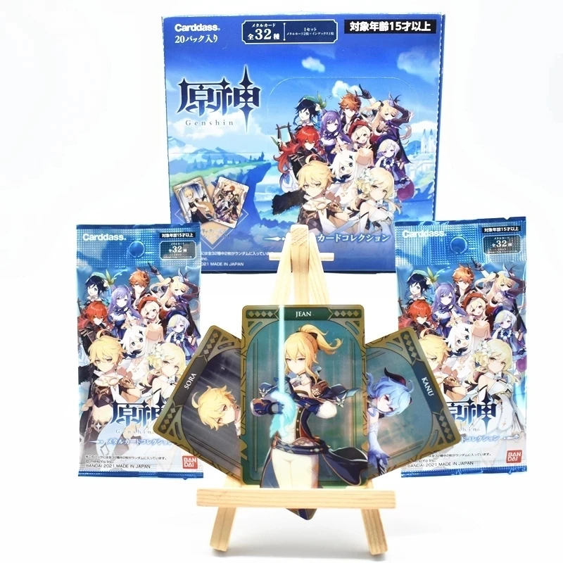 

Genshin Impact Cards 1Box =20Bag =40Sheets Collector's Edition Metal Card Collection Blind Box Diluc Klee Keqing Anime Character