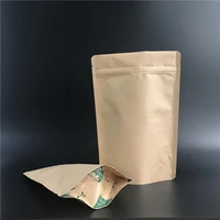 50pcs eco friendly 500g biodegradable packaging bags kraft stand up pouches for tea snack