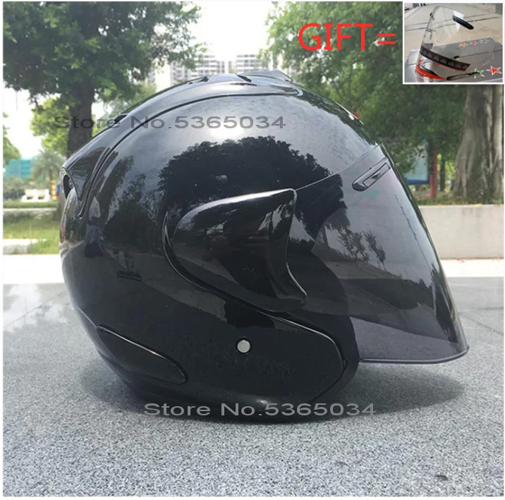 3/4 Helmet Half Black Half Open Face Motorcycle Helmet Half Black Helmet Open Face Helmet Casque Motocross Helmet