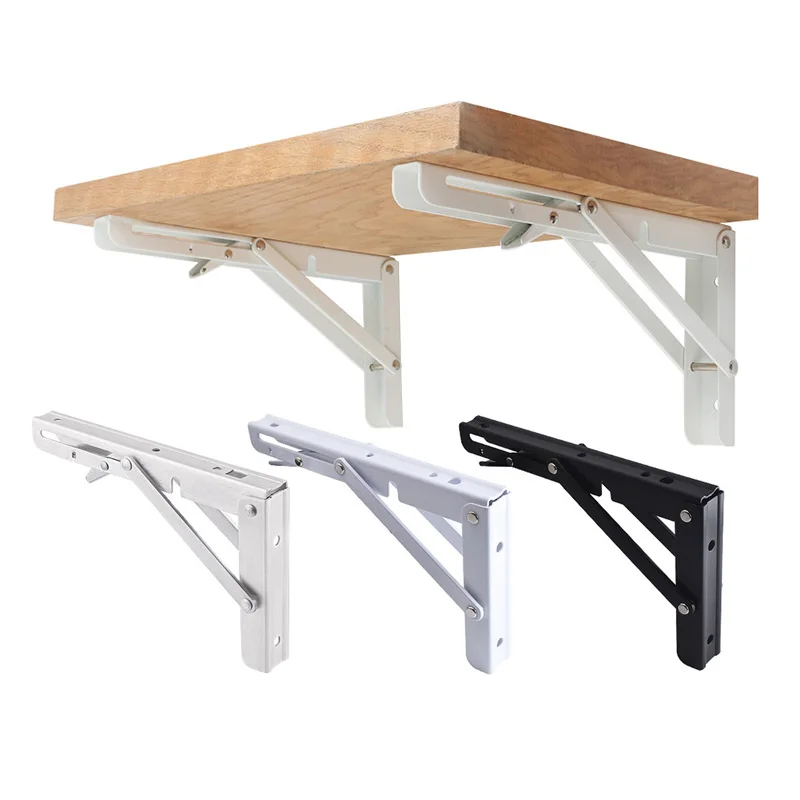 

2Pcs Wall Tripod Folding Brackets 8-22” Rack Partition Fixed Right-Angle Stainless Steel Tripod With Mounting Screws