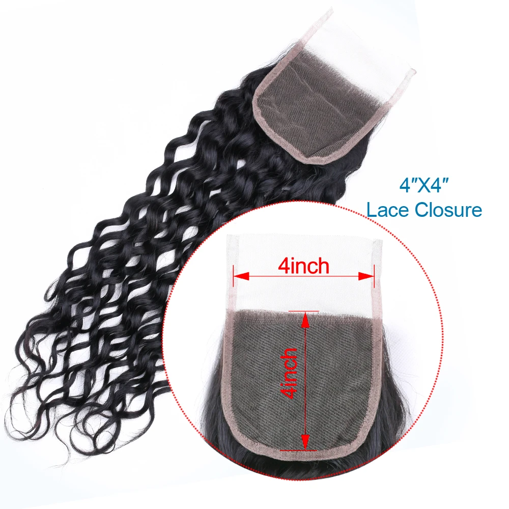 

Human Hair Bundles With Closure Brazilian Hair Weave Bundles With Closure Non-remy Water Wave Bundles With Closure Allrun
