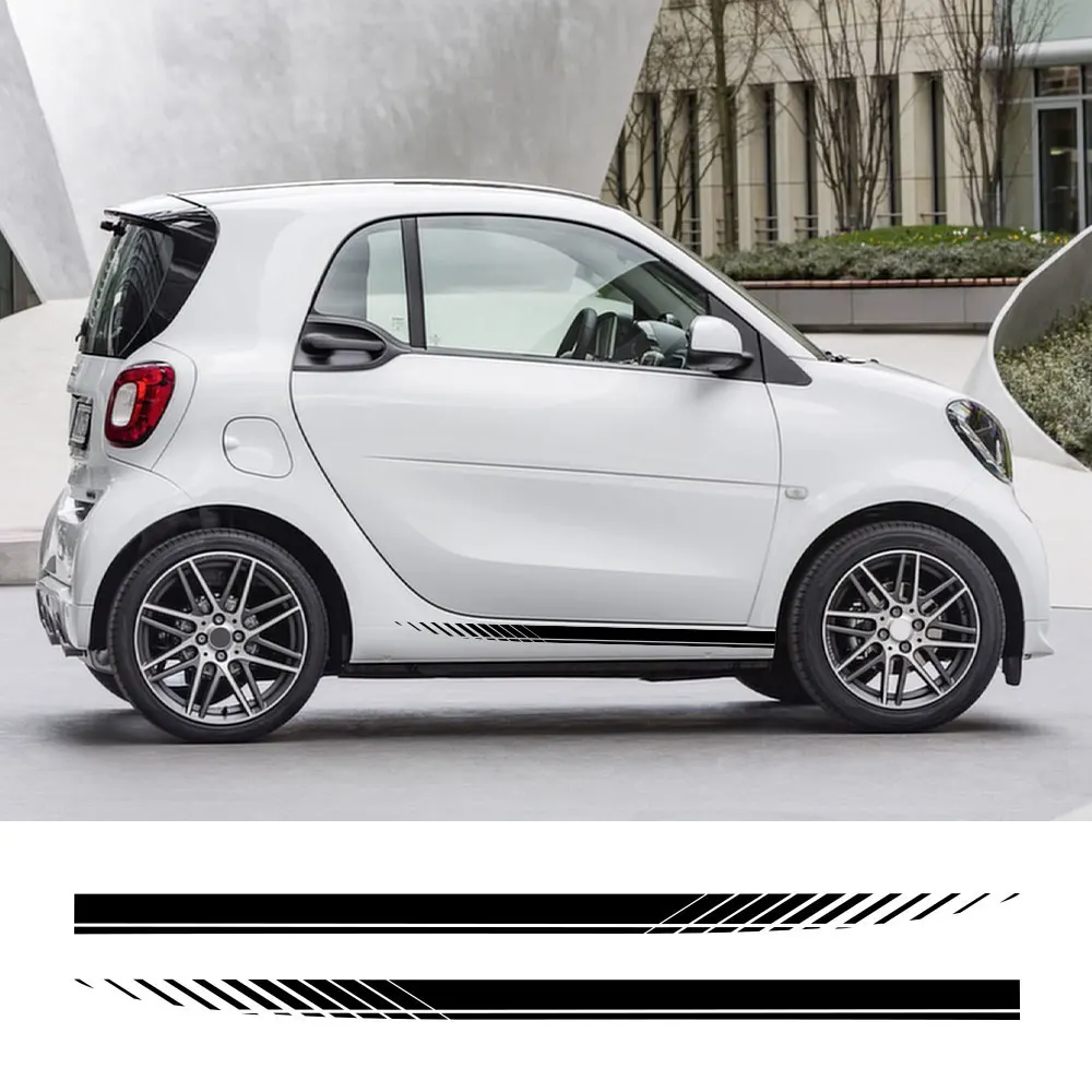 2 шт. автомобильная виниловая наклейка на дверь и боковую юбку для Smart 451 453 Fortwo
