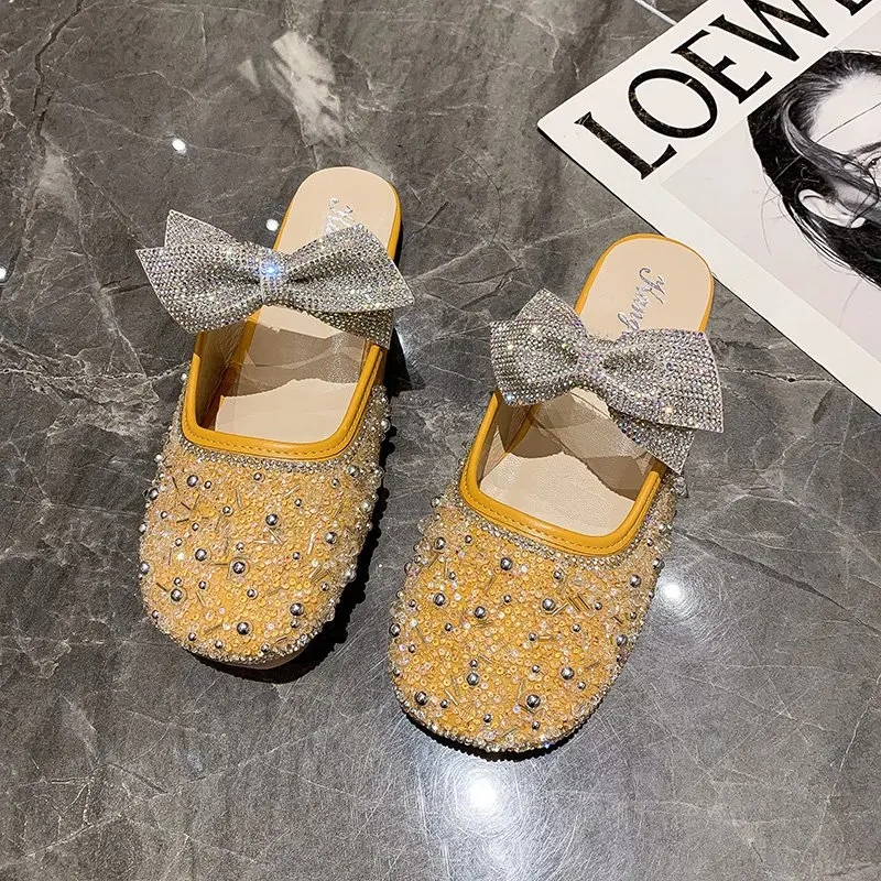 

Rimocy Crystal Butterfly Flats Women Fashion Sequin Soft Bottom Single Shoes Woman Comfort Outdoor National Wind Casual Shoes