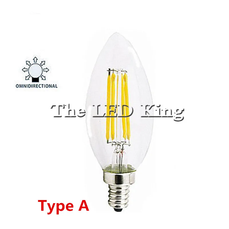 Супер яркий новый дизайн светодиодный нити E14 лампа 6 Вт 12 AC 220V затемнения