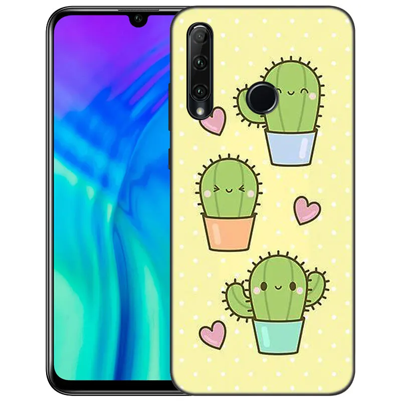 Чехол с мультяшными растениями и кактусами для Huawei Honor 10X Lite 7A 8A 9X 20 Pro 7S 8C 8S 8X 9A 9C 10i