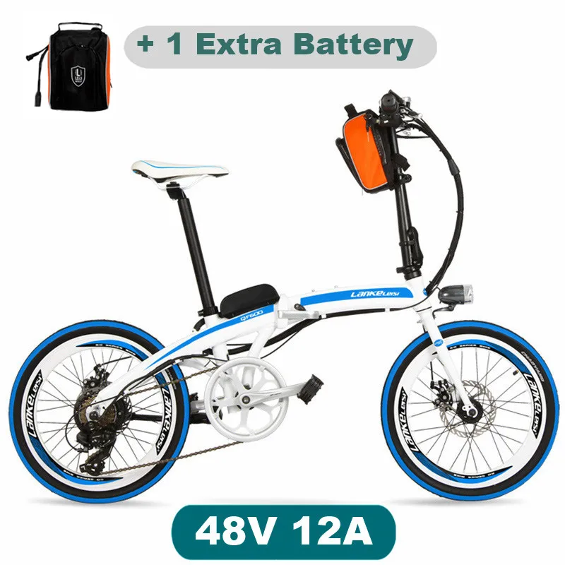 WhBE 48V12APlus QF600 7 Скорость, быстро складывающаяся, 2", 36/48 V, 240 W, электрический велосипед, Алюминий оправа из сплава, супер светильник, складной Педальный, дисковый тормоз - Цвет: WhBE 48V12APlus