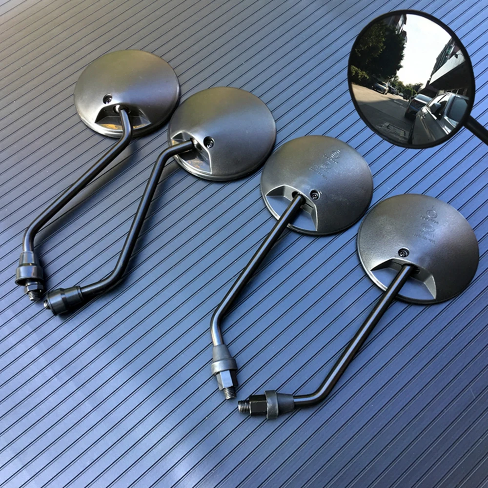 

2pcs 8mm/10mm Universal Motorcycle Round Side Back View Mirror motorbike Side Mirrors e-bike Scooter Rearview