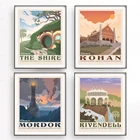 Холст с HD-печатью Tolkien, изображения средней земли, Шира, настенная живопись, домашний декор, модульный плакат, гостиная, без рамки