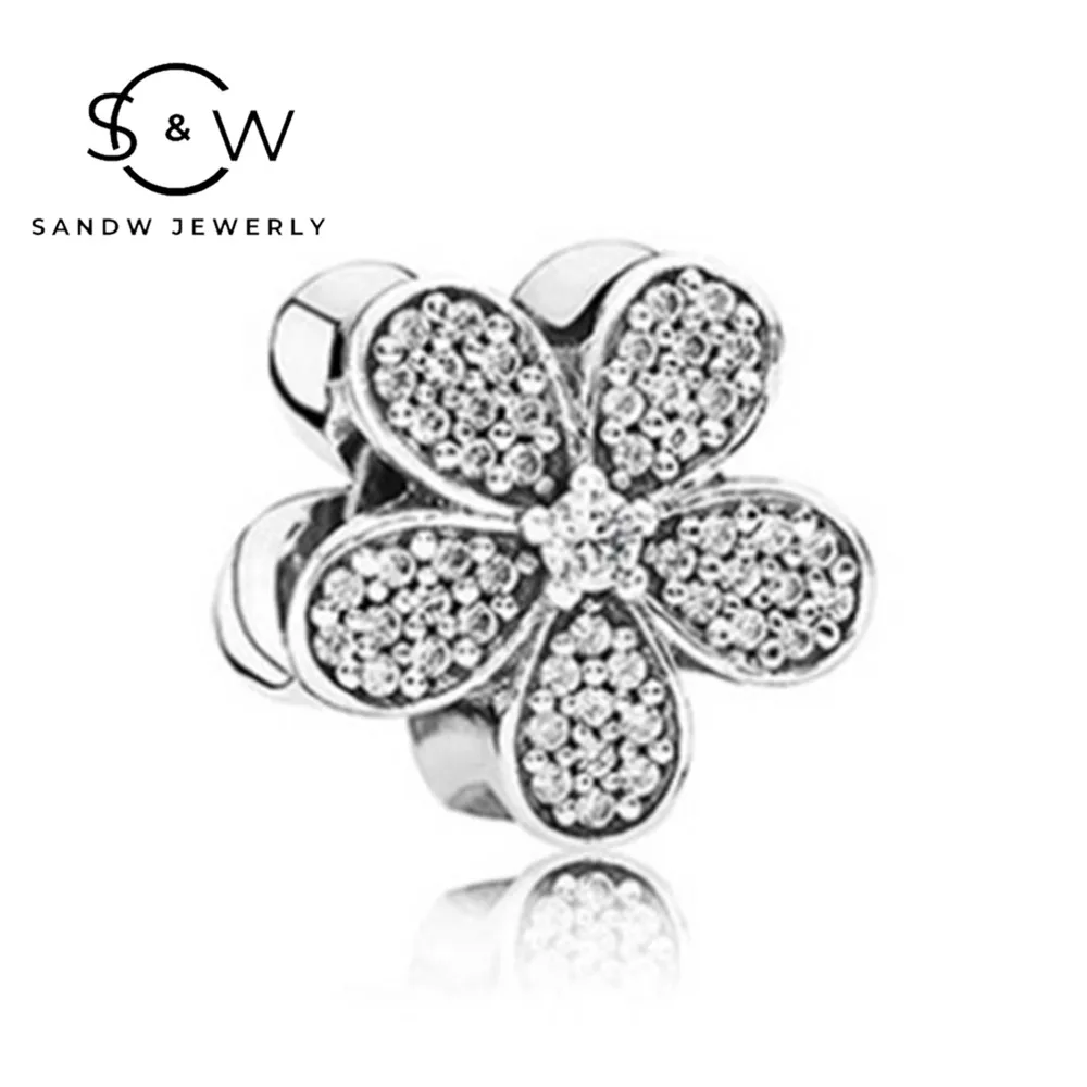 

Hot sale S925 sterling silver Beaded spring charm flower Diy bracelet jewelry 1:1 exquisite classic fashion gift forgirl friend