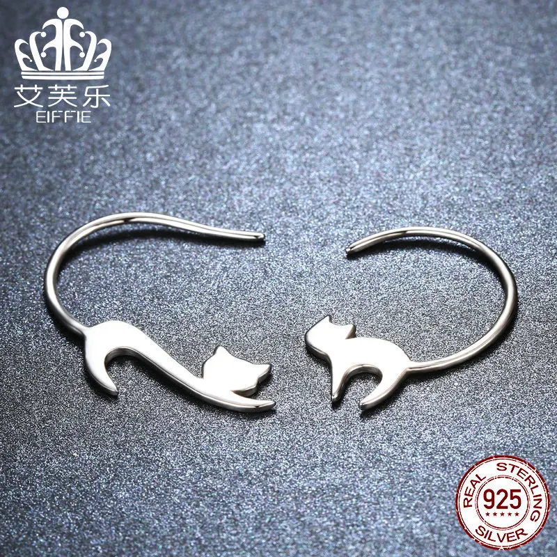 

YXZ Cat Shiny S925 Sterling Silver Stud Earrings for women 2021Fashion Jewelry Accessories
