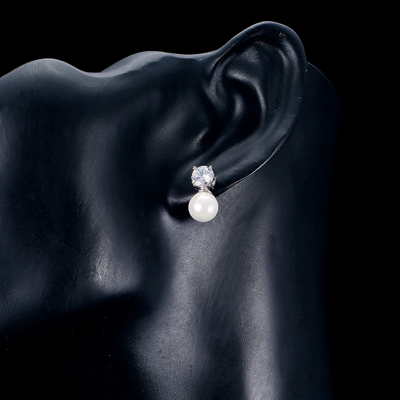 Серьги гвоздики UILZ женские с цирконом элегантные милые модные ювелирные