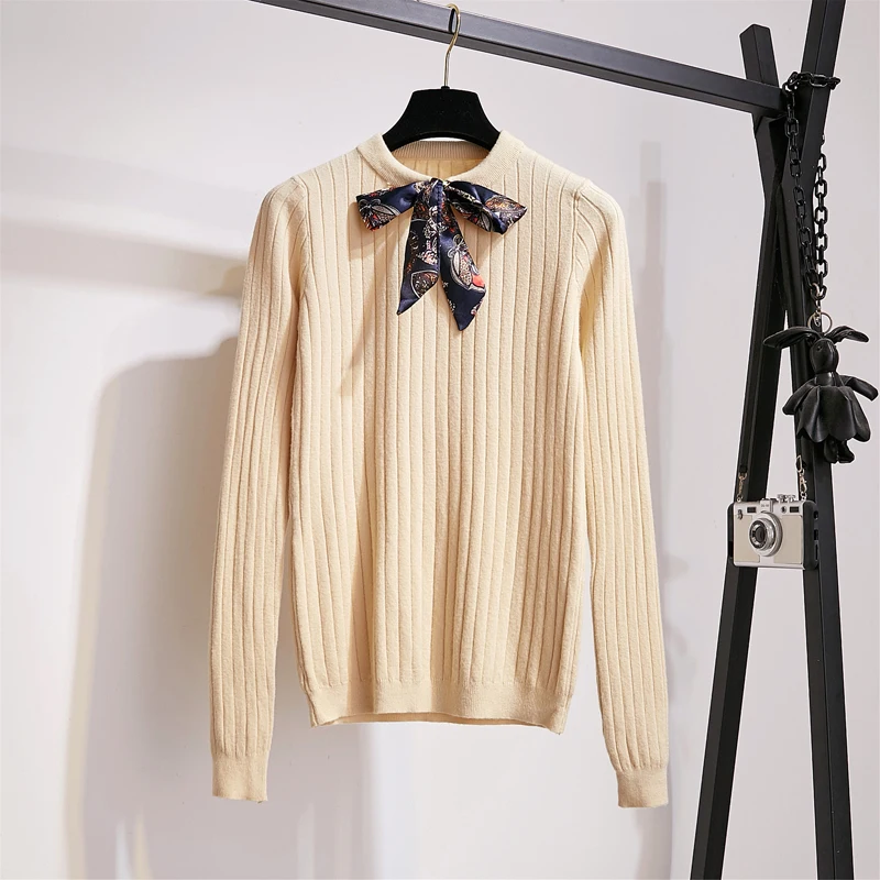 

Two Pcs Clothing Set Knitted Suits Female New Bow Pullover Top Sweater Hollow Long Skirt Suit Top Outfit Long Sleeve Vestido