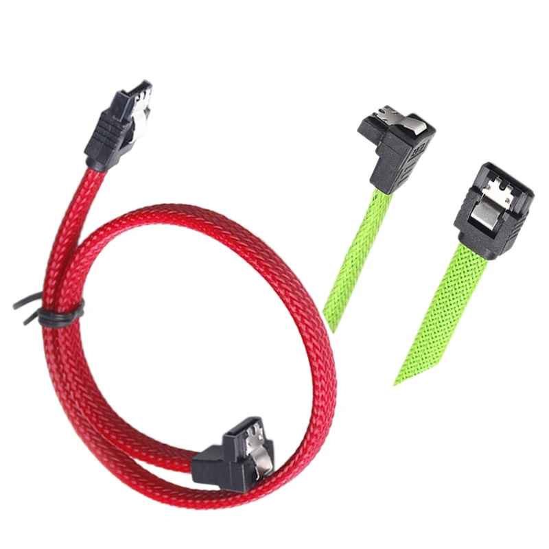 2 шт 50 см SATA 3 0 III SATA3 7Pin кабель для передачи данных под прямым углом 6 ГБ/сек. SSD