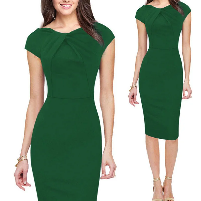 Женское облегающее платье карандаш коктейль с коротким рукавом Вечерние платья