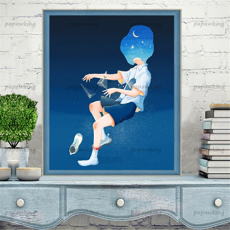 Темно-синий звездное небо мультфильм алмазная живопись полная вышивка крестиком