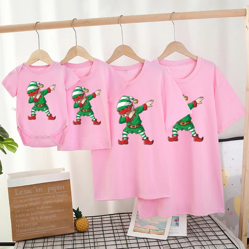 Navidad estilo Santa Claus familia camisetas de A&ntilde;o Nuevo madre ni&ntilde;os ropa beb&eacute; ni&ntilde;as ni&ntilde;os mameluco familia-0