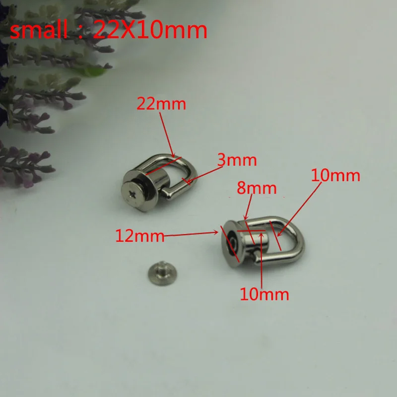 Meetee 5pcs Metal Round D O Ring Stud Side Clip Bag Screw Nail Rivet Strap Connector Hang Buckle DIY Purse Leather Accessories | Дом и сад