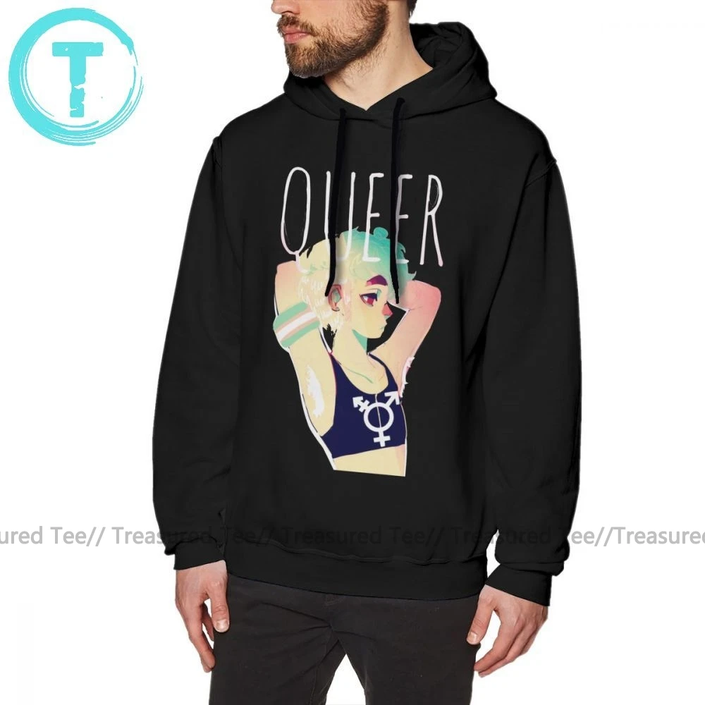 Толстовка Tomboy толстовки Queer XXXL черный пуловер толстовка осенняя уличная одежда с