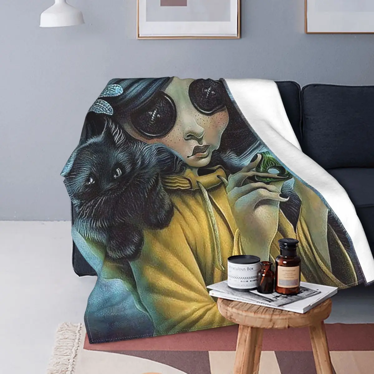 

Manta de felpa de lana coralina para niña, manta de gato de Хэллоуин для cama y office, colcha carlida